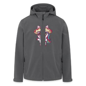 Einhorn Lustig Sombrero - Recycelte Männer Softshell-Jacke von Stanley/Stella - Anthrazit - Vorne - AI Model Male 185 light (185cm)