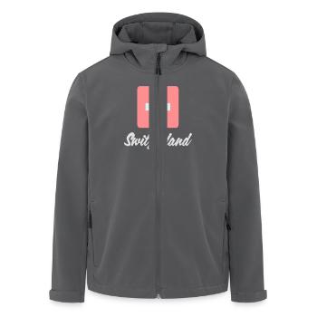 Nationalflagge der Schweiz - Recycelte Männer Softshell-Jacke von Stanley/Stella - Anthrazit - Vorne - AI Model Male 185 light (185cm)