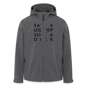 SAVE A LOLLIPOP SUCK A DICK - Recycelte Männer Softshell-Jacke von Stanley/Stella - Anthrazit - Vorne - AI Model Male 185 light (185cm)