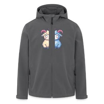 Bergziege Paar Liebe Ziege Valentinstag - Recycelte Männer Softshell-Jacke von Stanley/Stella - Anthrazit - Vorne - AI Model Male 185 light (185cm)