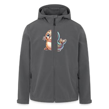 Robbe Seehund - Recycelte Männer Softshell-Jacke von Stanley/Stella - Anthrazit - Vorne - AI Model Male 185 light (185cm)
