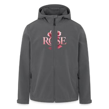 Rose - Cooles botanisches Logo - Recycelte Männer Softshell-Jacke von Stanley/Stella - Anthrazit - Vorne - AI Model Male 185 light (185cm)