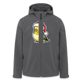 Wellensittich Weihnachten Süß Comic Mütze - Recycelte Männer Softshell-Jacke von Stanley/Stella - Anthrazit - Vorne - AI Model Male 185 light (185cm)