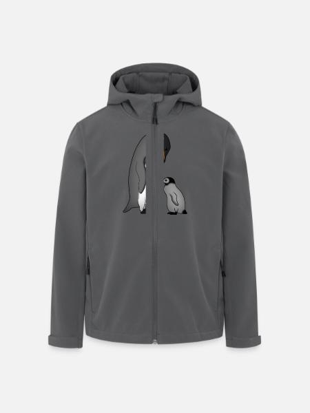 Kaiserpinguin mit Baby - Recycelte Männer Softshell-Jacke von Stanley/Stella - Anthrazit