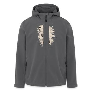 Dr. Schnabel – Pestarzt - bleached white - Recycelte Männer Softshell-Jacke von Stanley/Stella - Anthrazit - Vorne - AI Model Male 185 light (185cm)