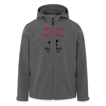Vorsicht Frauchen - Recycelte Männer Softshell-Jacke von Stanley/Stella - Anthrazit - Vorne - AI Model Male 185 light (185cm)