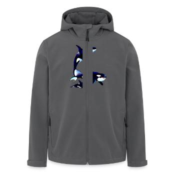 Killer Whale Family - Recycelte Männer Softshell-Jacke von Stanley/Stella - Anthrazit - Vorne - AI Model Male 185 light (185cm)