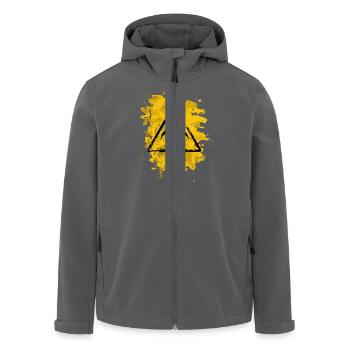 Biohazard – bleached grungy look - Recycelte Männer Softshell-Jacke von Stanley/Stella - Anthrazit - Vorne - AI Model Male 185 light (185cm)