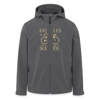 100 Meilen von meinem Fahrrad die leere Straße der Einsamkeit - Recycelte Männer Softshell-Jacke von Stanley/Stella - Anthrazit - Vorne - AI Model Male 185 light (185cm)