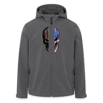 American Skull - Cooles, provokatives Skull-Shirt - Recycelte Männer Softshell-Jacke von Stanley/Stella - Anthrazit - Vorne - AI Model Male 185 light (185cm)