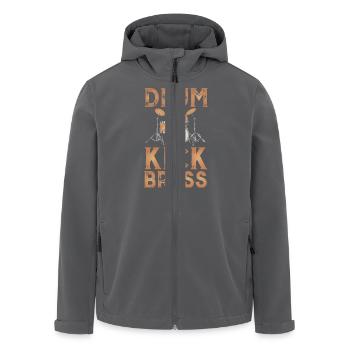 Trommel Design Braun - Recycelte Männer Softshell-Jacke von Stanley/Stella - Anthrazit - Vorne - AI Model Male 185 light (185cm)