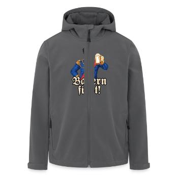 Bavaria first II - King Ludwig drunk - RAHMENLOS - Recycelte Männer Softshell-Jacke von Stanley/Stella - Anthrazit - Vorne - AI Model Male 185 light (185cm)
