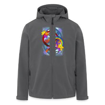 FLOWER POWER abstrakt - Recycelte Männer Softshell-Jacke von Stanley/Stella - Anthrazit - Vorne - AI Model Male 185 light (185cm)