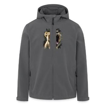 Löwin Löwenkopf - Recycelte Männer Softshell-Jacke von Stanley/Stella - Anthrazit - Vorne - AI Model Male 185 light (185cm)
