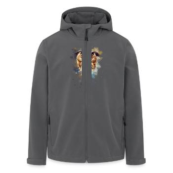 Eule Tier Uhu Vogel - Recycelte Männer Softshell-Jacke von Stanley/Stella - Anthrazit - Vorne - AI Model Male 185 light (185cm)