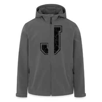 Buchstabe J im Vintage-Shabby-Chic - Recycelte Männer Softshell-Jacke von Stanley/Stella - Anthrazit - Vorne - AI Model Male 185 light (185cm)