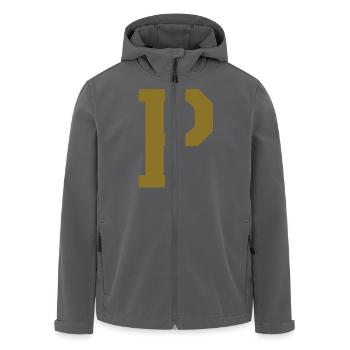 p - Buchstabe - Recycelte Männer Softshell-Jacke von Stanley/Stella - Anthrazit - Vorne - AI Model Male 185 light (185cm)