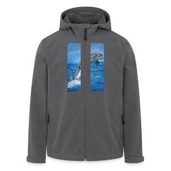 Delphin - Recycelte Männer Softshell-Jacke von Stanley/Stella - Anthrazit - Vorne - AI Model Male 185 light (185cm)