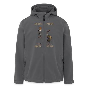 Rotkäppchen - Ich bin gleich bei Dir - deutsch - Recycelte Männer Softshell-Jacke von Stanley/Stella - Anthrazit - Vorne - AI Model Male 185 light (185cm)