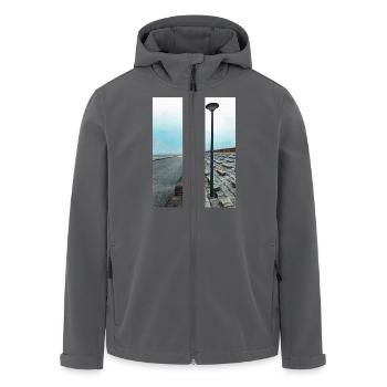 Baltrum Strandpromenade - Recycelte Männer Softshell-Jacke von Stanley/Stella - Anthrazit - Vorne - AI Model Male 185 light (185cm)
