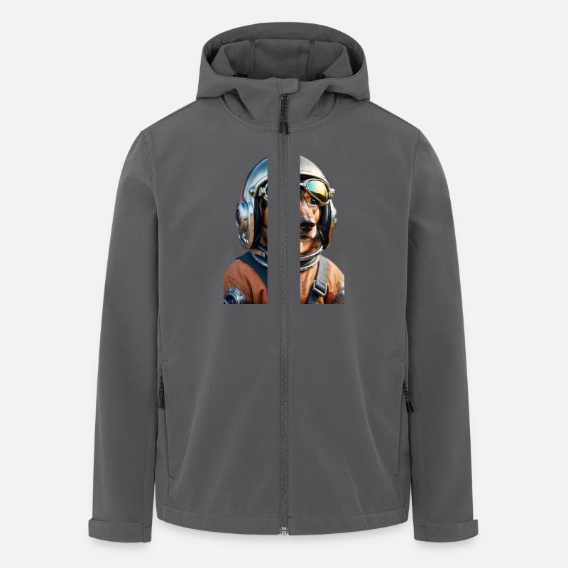 Teckel de l’espace | Chien dans l’espace - Veste softshell homme en polyester recyclé Stanley/Stella - charbon