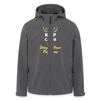 "Bleib ruhig und bleib im Pyjama" - Chill - Recycelte Männer Softshell-Jacke von Stanley/Stella - Anthrazit - Vorne - AI Model Male 185 light (185cm)