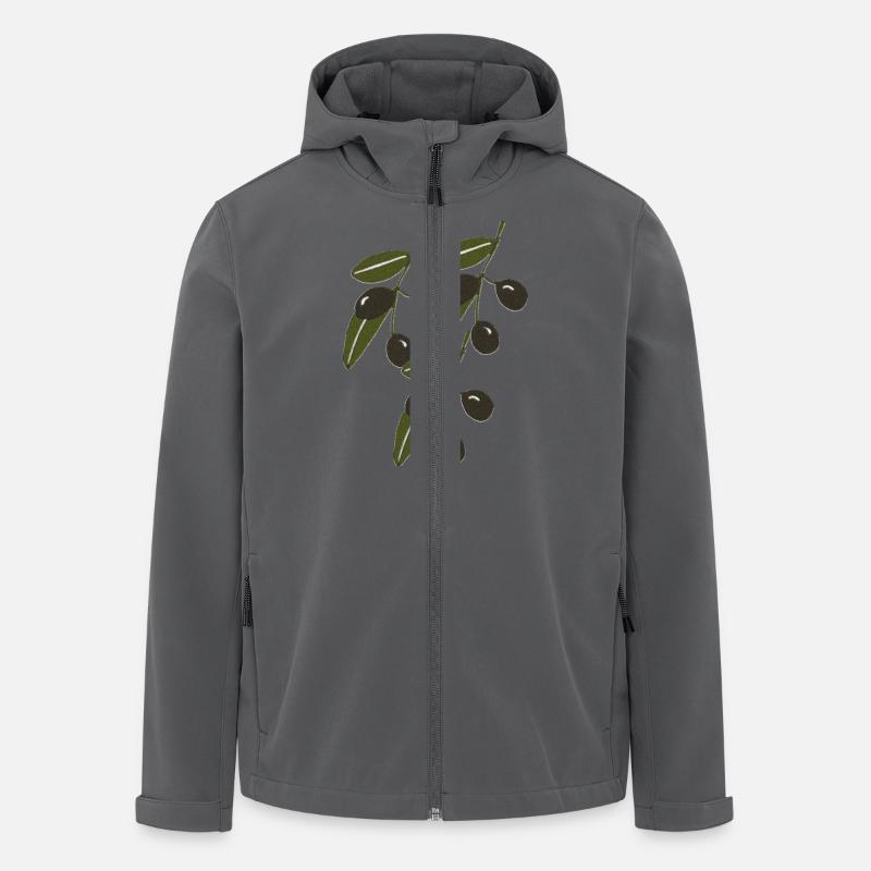 Olive Branches Impressionism - Men’s Recycled Softshell Jacket by Stanley/Stella - anthracite