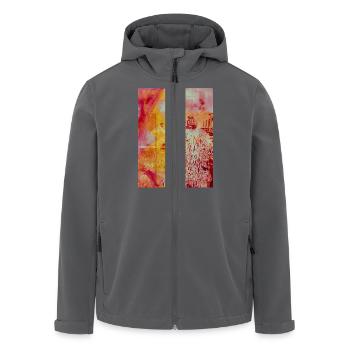 Frau im Mantel abstrakter Druck - Recycelte Männer Softshell-Jacke von Stanley/Stella - Anthrazit - Vorne - AI Model Male 185 light (185cm)