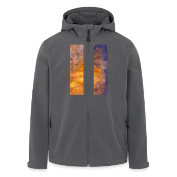 gold Kunstdruck Gelli Print abstrakte Kunst - Recycelte Männer Softshell-Jacke von Stanley/Stella - Anthrazit - Vorne - AI Model Male 185 light (185cm)