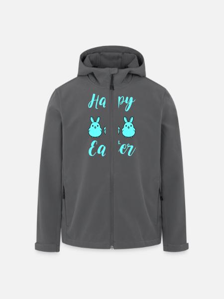 Joyeux lapins de Pâques - Veste softshell homme en polyester recyclé Stanley/Stella - charbon