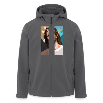 Heilige Abstraktion - Recycelte Männer Softshell-Jacke von Stanley/Stella - Anthrazit - Vorne - AI Model Male 185 light (185cm)
