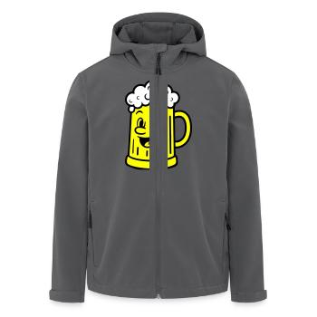 Beer Mug Comic Beer - Men’s Recycled Softshell Jacket by Stanley/Stella - anthracite - Front - AI Model Male 185 light (185cm)
