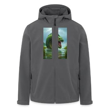 Taniwha, Māori-Wasserwächter aus Neuseeland - Recycelte Männer Softshell-Jacke von Stanley/Stella - Anthrazit - Vorne - AI Model Male 185 light (185cm)