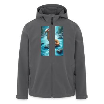 Nguruvilu, Mapuche-Fischfuchs der chilenischen Flussfolklore - Recycelte Männer Softshell-Jacke von Stanley/Stella - Anthrazit - Vorne - AI Model Male 185 light (185cm)