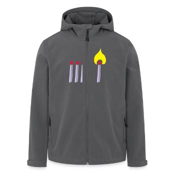 Streichholz Matchsticks Feuer Fire brennen burning - Recycelte Männer Softshell-Jacke von Stanley/Stella - Anthrazit - Vorne - AI Model Male 185 light (185cm)