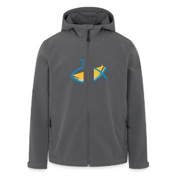Altkatholischer Logo Fisch Blau/Gelb - Recycelte Männer Softshell-Jacke von Stanley/Stella - Anthrazit - Vorne - AI Model Male 185 light (185cm)