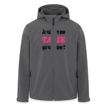 Je vais être une tatie qui va déchirer !!! - Recycelte Männer Softshell-Jacke von Stanley/Stella - Anthrazit - Vorne - AI Model Male 185 light (185cm)