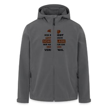 Schokolade (süchtig) - Recycelte Männer Softshell-Jacke von Stanley/Stella - Anthrazit - Vorne - AI Model Male 185 light (185cm)