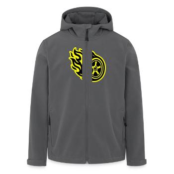 Reifen Flamme Auto - Recycelte Männer Softshell-Jacke von Stanley/Stella - Anthrazit - Vorne - AI Model Male 185 light (185cm)
