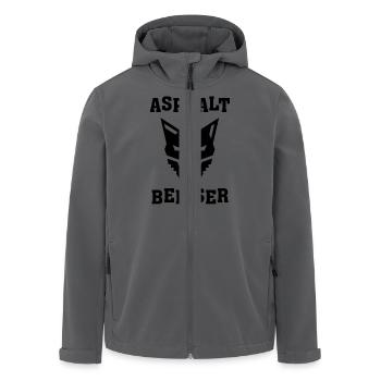 Wolf Asphalt Beisser Logo böser Blick - Recycelte Männer Softshell-Jacke von Stanley/Stella - Anthrazit - Vorne - AI Model Male 185 light (185cm)