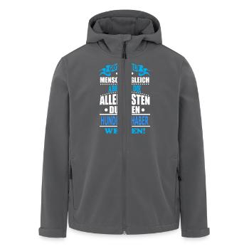 HUNDELIEBHABER - Recycelte Männer Softshell-Jacke von Stanley/Stella - Anthrazit - Vorne - AI Model Male 185 light (185cm)