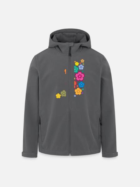 New Age Flower Power - Recycelte Männer Softshell-Jacke von Stanley/Stella - Anthrazit