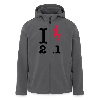 I Run 21.1 KM (Half Marathon Distance) - Recycelte Männer Softshell-Jacke von Stanley/Stella - Anthrazit - Vorne - AI Model Male 185 light (185cm)