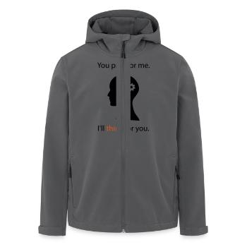 You Pray. I Think. - Recycelte Männer Softshell-Jacke von Stanley/Stella - Anthrazit - Vorne - AI Model Male 185 light (185cm)