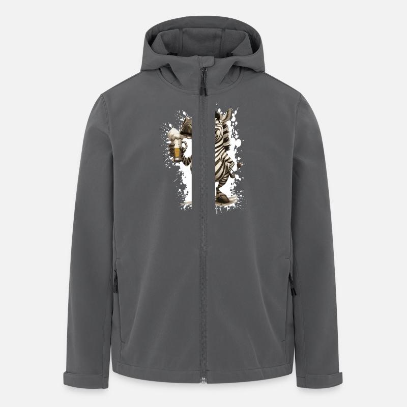 Zebra Bier Lustig - Recycelte Männer Softshell-Jacke von Stanley/Stella - Anthrazit