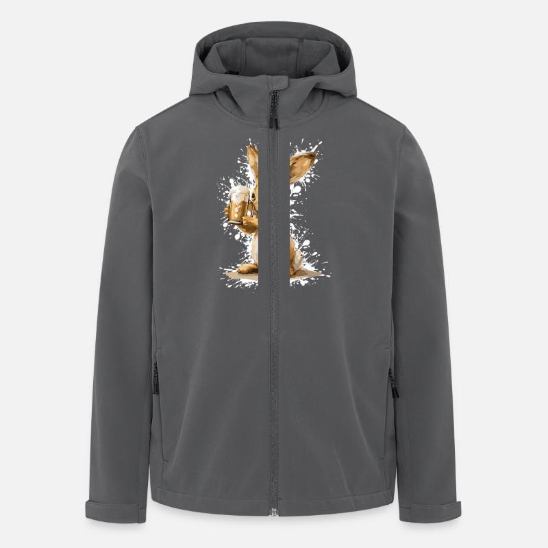 Bunny Bière Drôle - Veste softshell homme en polyester recyclé Stanley/Stella - charbon