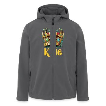 krone king - Recycelte Männer Softshell-Jacke von Stanley/Stella - Anthrazit - Vorne - AI Model Male 185 light (185cm)