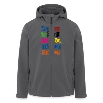 Man muss die Schuld auch mal bei anderen suchen - Recycelte Männer Softshell-Jacke von Stanley/Stella - Anthrazit - Vorne - AI Model Male 185 light (185cm)