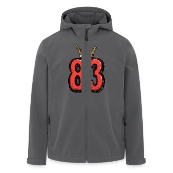 83 Zahl Krone - Recycelte Männer Softshell-Jacke von Stanley/Stella - Anthrazit - Vorne - AI Model Male 185 light (185cm)