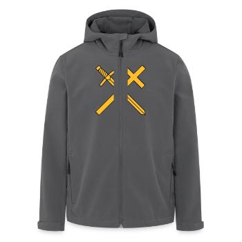 Kreuz und Schwert - Recycelte Männer Softshell-Jacke von Stanley/Stella - Anthrazit - Vorne - AI Model Male 185 light (185cm)